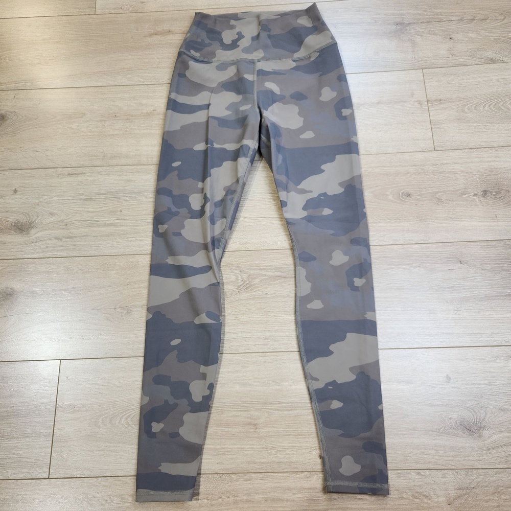 Alo Yoga Leggings Womens Medium Gray Camo High Rise Ankle Yoga Stretch Pants